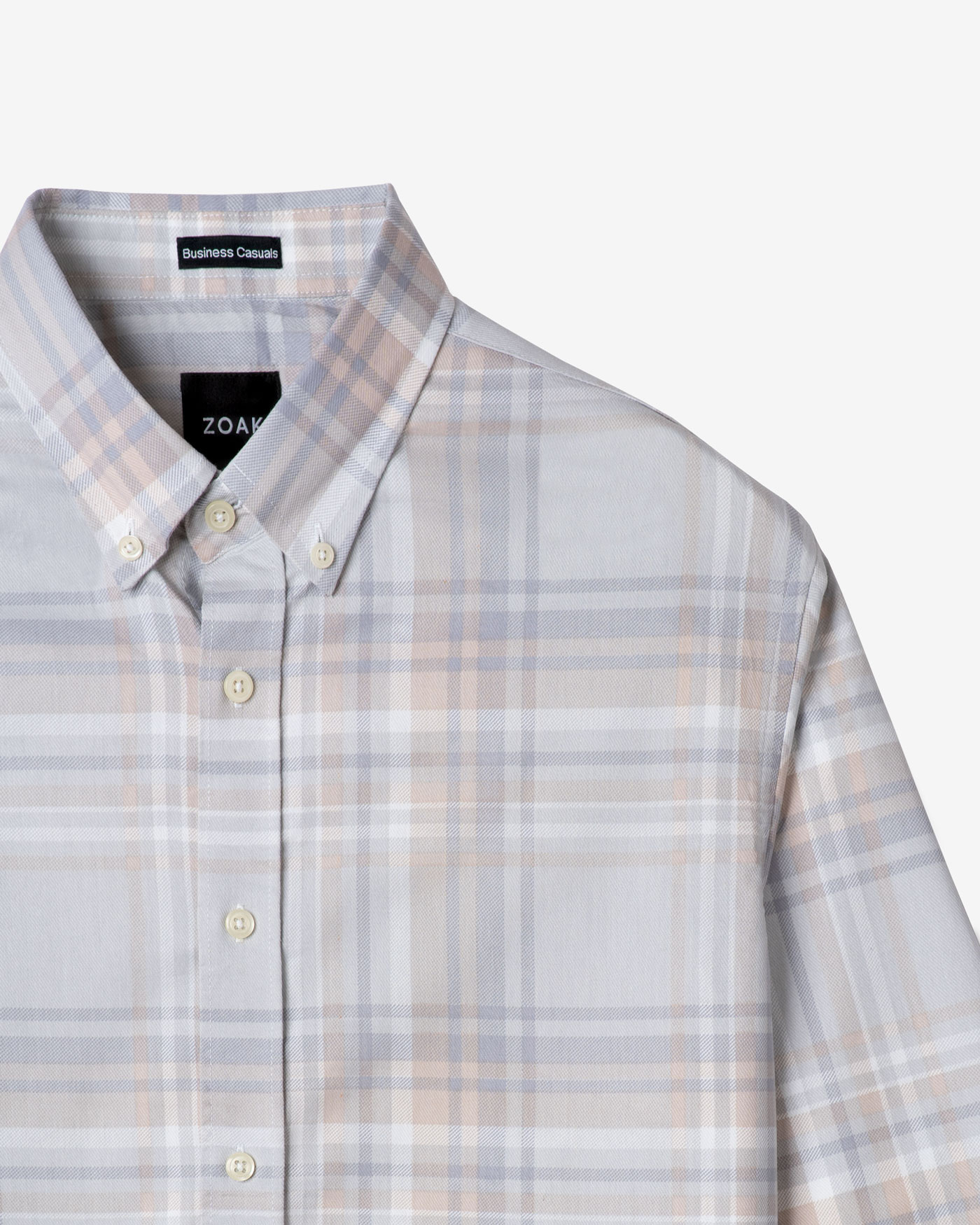 GREY TWILL BUSINESS CHECK SHIRT