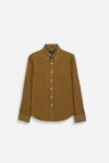 60 LEA IRISH LINEN BROWN MUSTARD PLAIN BUSINESS SHIRT