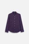 60 LEA IRISH LINEN PURPLE PLAIN BUSINESS SHIRT