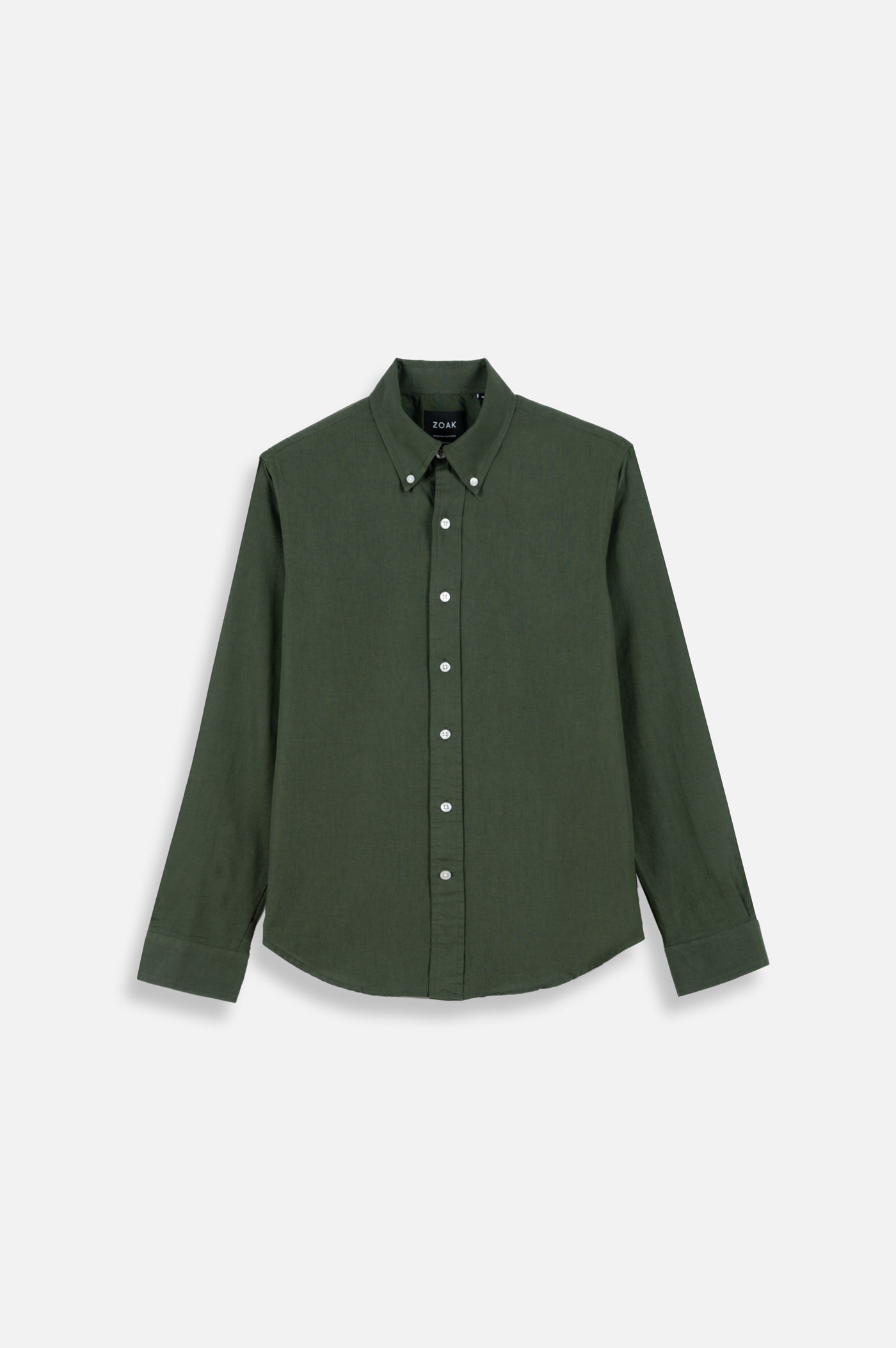 60 LEA IRISH LINEN BOTTLE GREEN PLAIN BUSINESS SHIRT