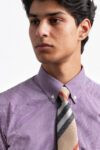 140S CEO PURPLE GINGHAM MINI CHECK COTTON POPLIN SHIRT
