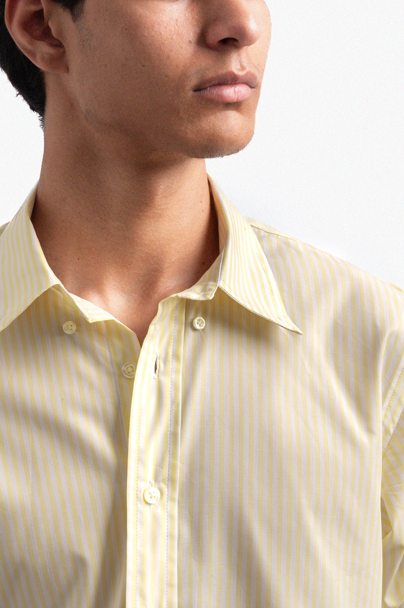 140s CEO YELLOW STRIPED POPLIN BUSINESS SHIRT