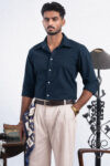 120S NAVY OXFORD BUSINESS CASUAL PLAIN SHIRT
