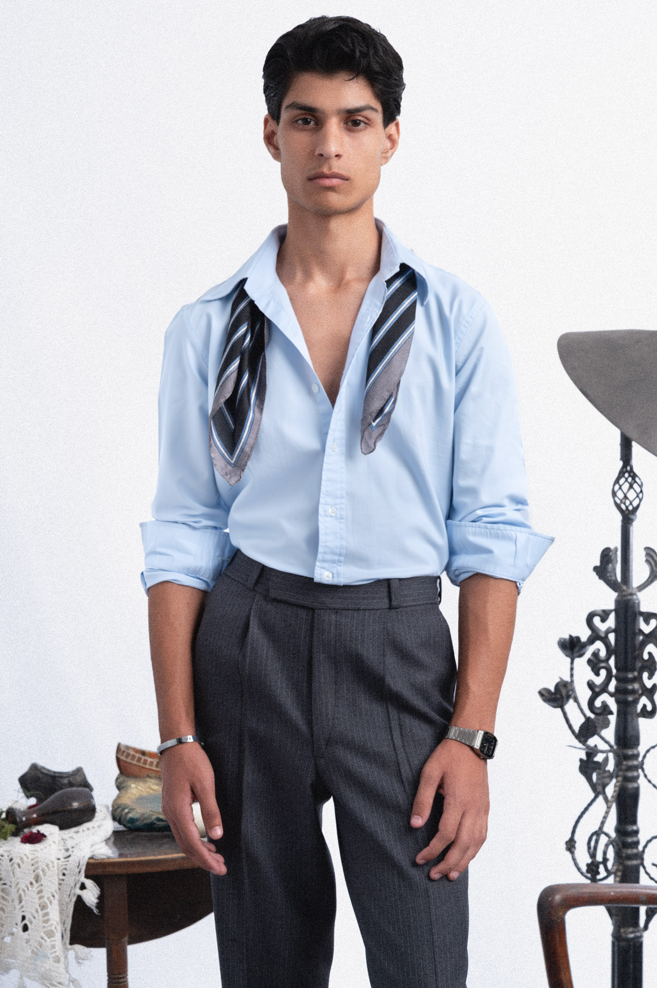 120S SKY BLUE OXFORD BUSINESS CASUAL PLAIN SHIRT