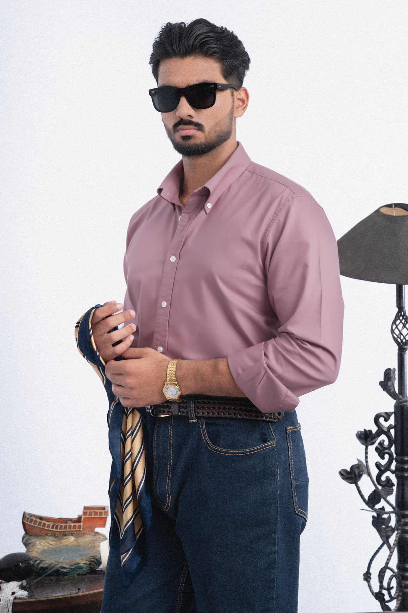 120S DARK LILAC OXFORD BUSINESS CASUAL PLAIN SHIRT