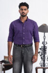 120S ELECTRIC PURPLE OXFORD BUSINESS CASUAL PLAIN SHIRT
